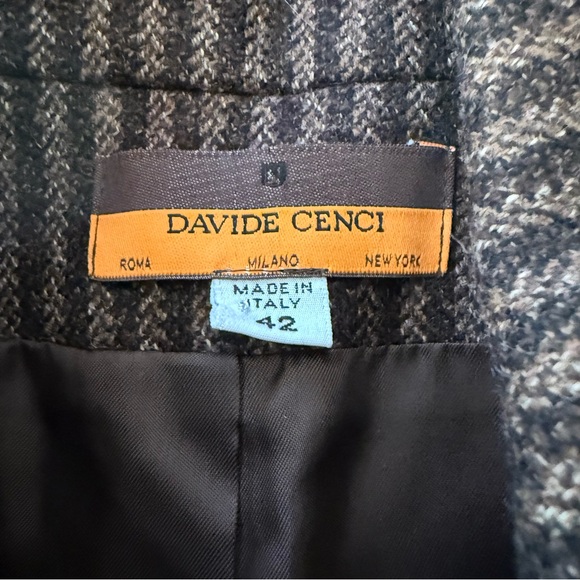 DAVIDE CENCI Brown Stripe Wool & Cashmere Blazer Sz 8 - Picture 3 of 6